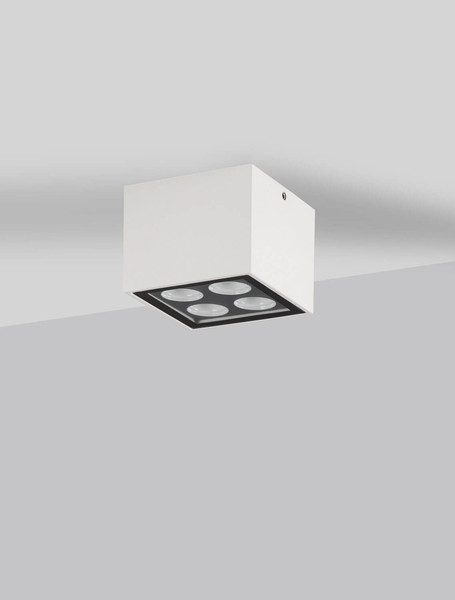 Nova Luce LED Außen-Deckenleuchte Jax 8W warmweiss 3000K IP54 salzwasserfest Weiß Aluminium 8x8cm 9030948