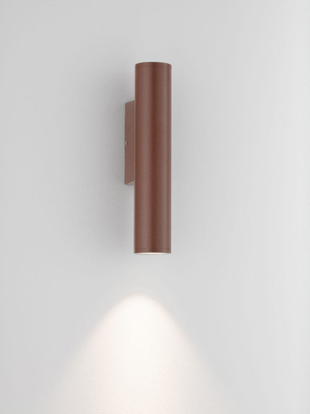Nova Luce LED Außen-Wandleuchte Torrin 3W 240lm warmweiss 3000K IP65 salzwasserfest Cortenstahl Aluminium Ø4,5cm 9050714
