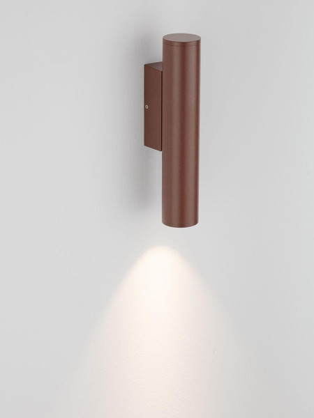 Nova Luce LED Außen-Wandleuchte Torrin 3W 240lm warmweiss 3000K IP65 salzwasserfest Cortenstahl Aluminium Ø4,5cm 9050714