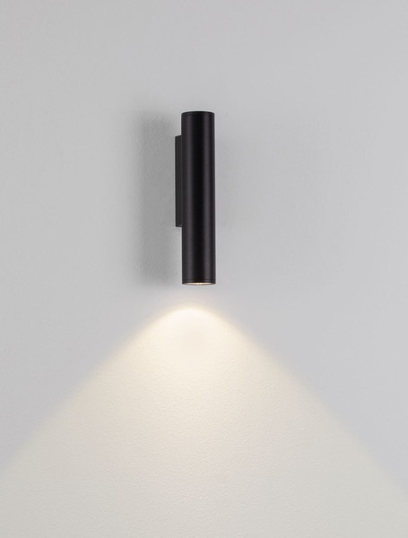 Nova Luce LED Außen-Wandleuchte Torrin 3W warmweiss 2700K IP65 salzwasserfest Anthrazit Aluminium Ø4,5cm 9050719
