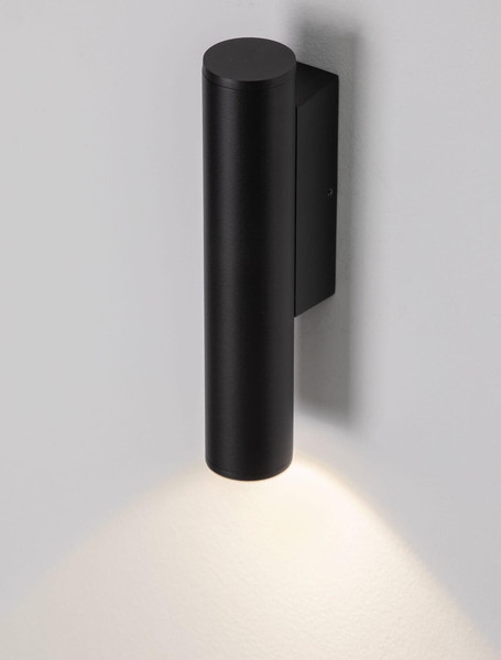 Nova Luce LED Außen-Wandleuchte Torrin 3W warmweiss 2700K IP65 salzwasserfest Anthrazit Aluminium Ø4,5cm 9050719