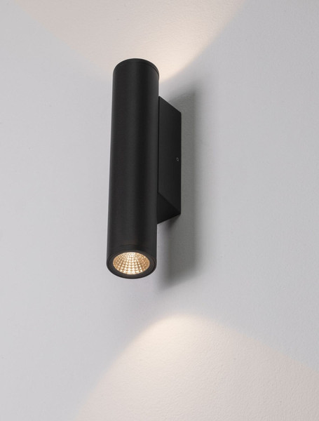 Nova Luce LED Außen-Wandleuchte Torrin 6W warmweiss 2700K IP65 salzwasserfest Anthrazit Aluminium Ø4,5cm 9050725