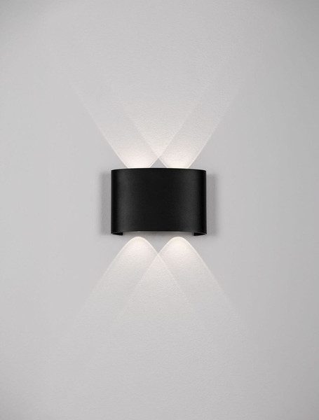 Nova Luce LED Außen-Wandleuchte Duomo 5W warmweiss 3000K IP54 Anthrazit Aluminium 12x8cm 9050729