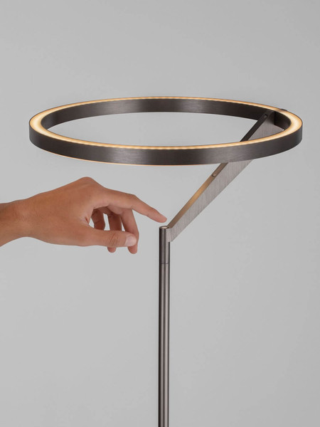 Nova Luce LED Stehleuchte Tilia dimmbar 26W warmweiss 3000K Nickel matt Aluminium 168cm 9088143