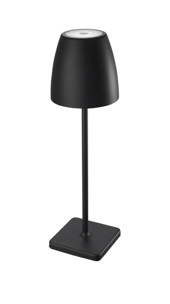 Nova Luce LED Akku-Tischleuchte Colt dimmbar 2W warmweiss 3000K USB IP54 Anthrazit Aluminium Ø11cm 9121912