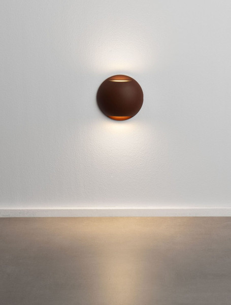 Nova Luce LED Außen-Wandleuchte Passo 4W warmweiss 3000K IP65 salzwasserfest Cortenstahl Aluminium Ø12cm 9136415