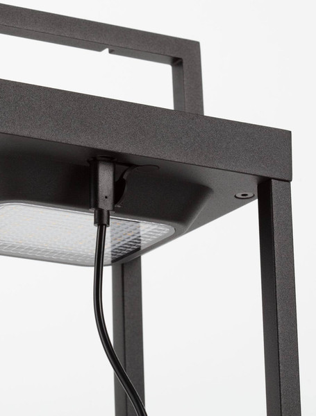 Nova Luce LED Akku-Stehleuchte Tegolo dimmbar 2W warmweiss 3000K USB IP54 Anthrazit Aluminium 39cm 9136431