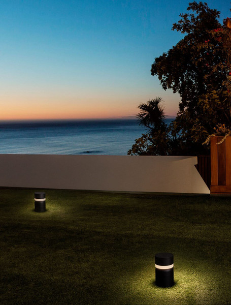 Nova Luce LED Sockelleuchte Airy 8W warmweiss 3000K IP65 salzwasserfest Schwarz Aluminium 25cm 9136444