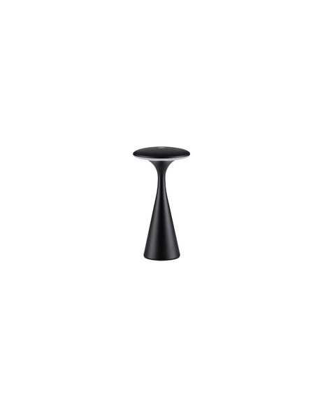 Nova Luce LED Akku-Tischleuchte Grigio dimmbar 2W CCT extra-warm-/warmweiss 2200/2700/3000K IP54 Schwarz Aluminium Ø10cm 9136452