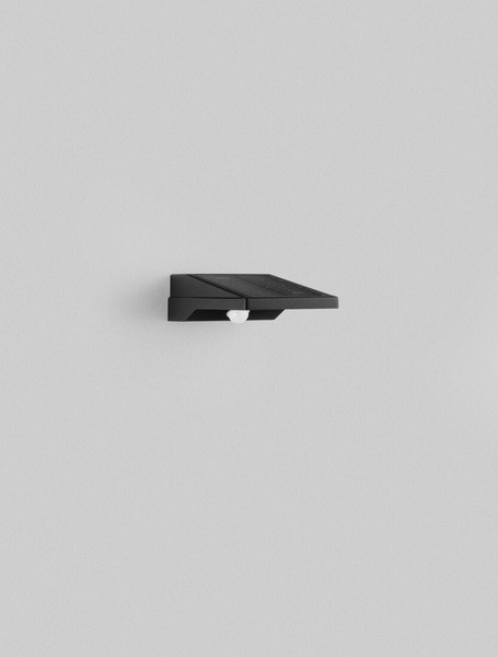 Nova Luce LED Solar-Wandleuchte Tek 1W warmweiss 3000K Bewegungsmelder IP54 Schwarz Aluminium 19x11cm 9136460