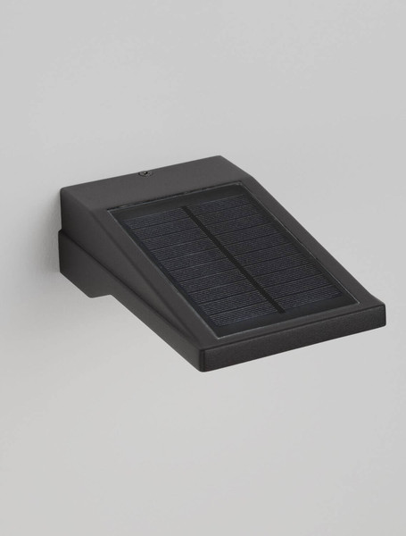 Nova Luce LED Solar-Wandleuchte Tek 1W warmweiss 3000K Bewegungsmelder IP54 Schwarz Aluminium 19x11cm 9136460