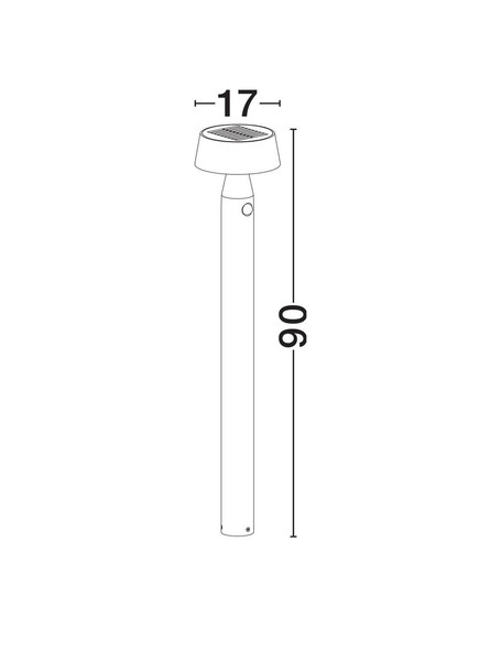 Nova Luce LED Solar-Wegeleuchte Chiaro 1W warmweiss 3000K Bewegungsmelder IP54 Schwarz Aluminium 90cm 9136463