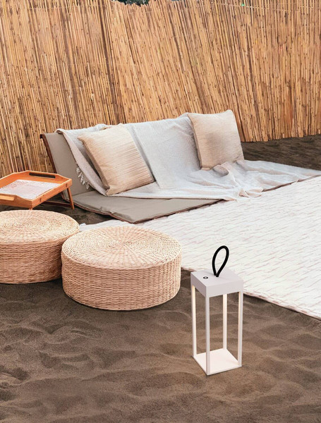 Nova Luce LED Akku-Stehleuchte Lucia dimmbar 4W warmweiss 3000K USB IP54 salzwasserfest Weiß Aluminium 30cm 9176103