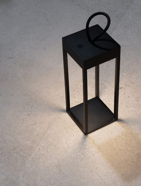 Nova Luce LED Akku-Stehleuchte Lucia dimmbar 4W warmweiss 3000K USB IP54 salzwasserfest Schwarz Aluminium 30cm 9176104