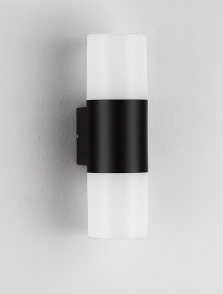 Nova Luce LED Außen-Wandleuchte Paul 10W warmweiss 3000K IP65 salzwasserfest Schwarz Aluminium Ø8,5cm 9176106