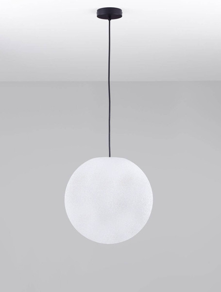 Nova Luce Außen-Pendelleuchte Moon E27 IP65 salzwasserfest Weiß Ø40cm 9186713