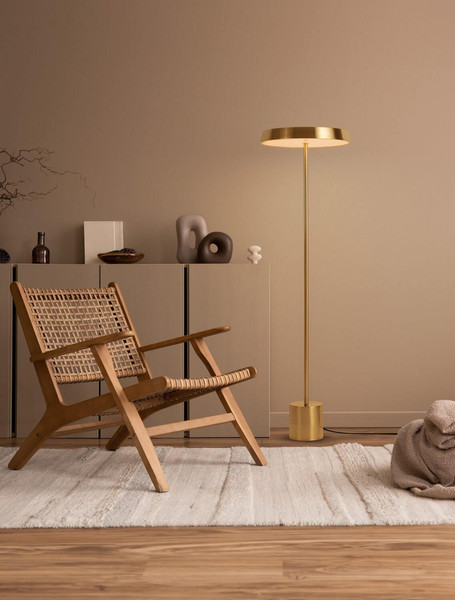 Nova Luce LED Stehleuchte Vetro 33W warmweiss 3000K Gold Aluminium 136cm 9223420
