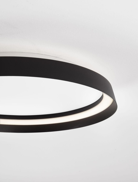 Nova Luce LED Deckenleuchte Ormi dimmbar 38W CCT warm-/neutralweiss 2700/3000/4000K Schwarz Aluminium Ø45cm 9345695