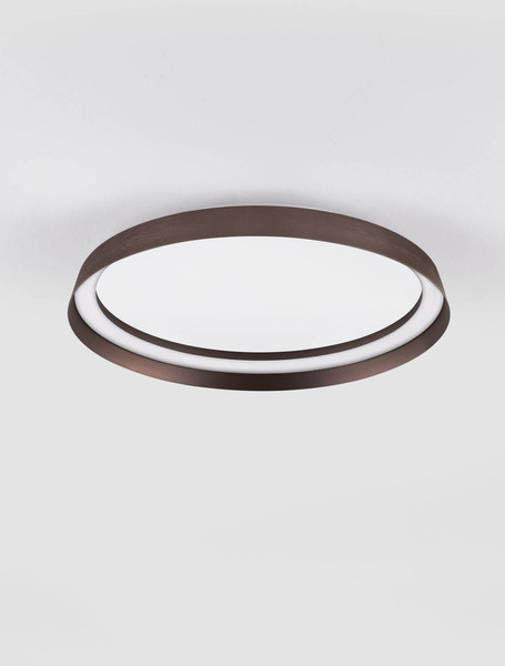 Nova Luce LED Deckenleuchte Ormi dimmbar 38W CCT warm-/neutralweiss 2700/3000/4000K Kaffeebraun Aluminium Ø45cm 9345696
