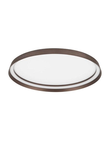 Nova Luce LED Deckenleuchte Ormi dimmbar 48W CCT warm-/neutralweiss 2700/3000/4000K Kaffeebraun Aluminium Ø60cm 9345700