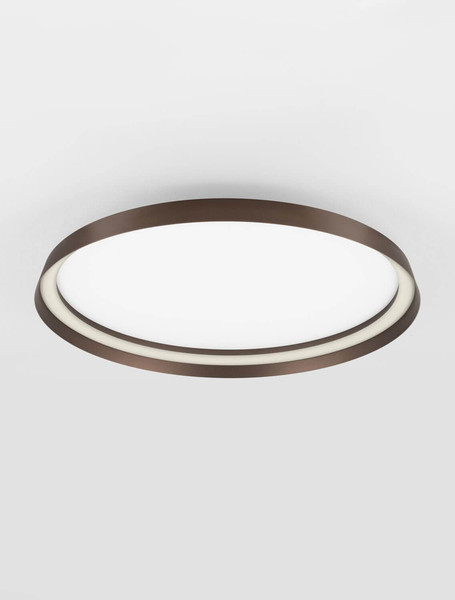 Nova Luce LED Deckenleuchte Ormi dimmbar 48W CCT warm-/neutralweiss 2700/3000/4000K Kaffeebraun Aluminium Ø60cm 9345700