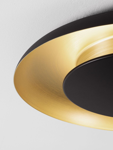 Nova Luce LED Deckenleuchte Epos dimmbar 38W CCT warm-/neutralweiss 2700/3000/4000K Schwarz Gold Aluminium Ø60cm 9345707