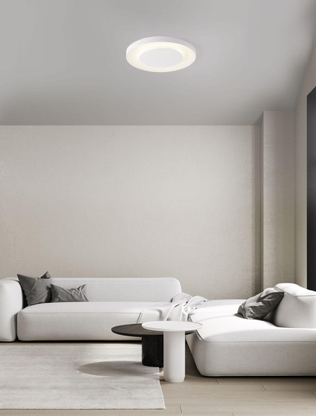 Nova Luce LED Deckenleuchte Pada dimmbar 37W CCT warm-/neutralweiss 2700/3000/4000K Weiß Aluminium Ø60cm 9345715