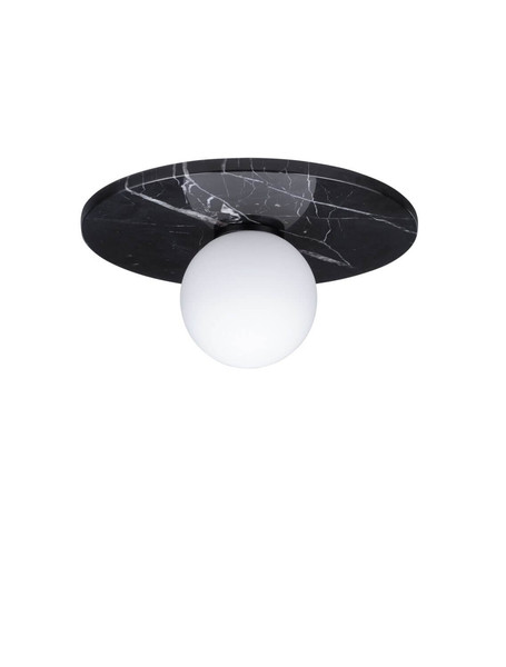 Nova Luce Deckenleuchte Idor G9 Opal Schwarz Glas Marmor Ø30cm 9501250