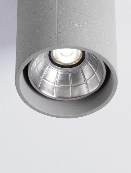 Nova Luce LED Außen-Deckenleuchte Ritz 10W warmweiss 3000K IP65 salzwasserfest Grau Beton Ø10cm 9540227