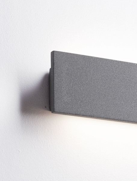 Nova Luce LED Außen-Wandleuchte Luna 10W warmweiss 3000K IP65 Schwarz Beton 30x10cm 9540234
