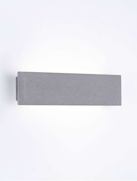 Nova Luce LED Außen-Wandleuchte Luna 11W warmweiss 3000K IP65 Schwarz Beton 40x10cm 9540235