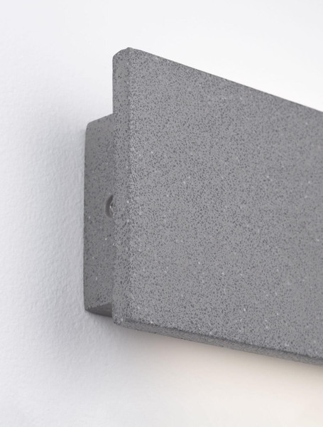 Nova Luce LED Außen-Wandleuchte Luna 11W warmweiss 3000K IP65 Schwarz Beton 40x10cm 9540235