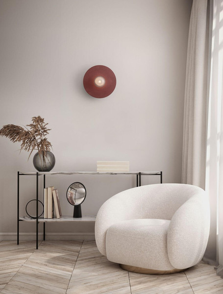 Nova Luce Wandleuchte Vrahos G9 Rot Glas Beton Ø45cm 9540334