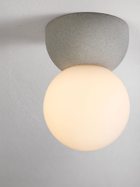 Nova Luce Deckenleuchte Zero G9 Grau Opal Glas Beton Ø8cm 9577015
