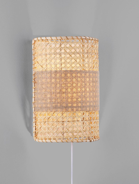 Nova Luce Wandleuchte Lum E27 Natur Rattan 29x20,5cm 9586521