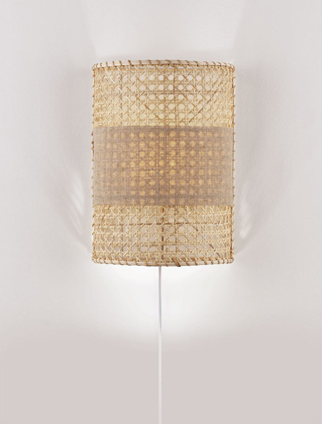 Nova Luce Wandleuchte Lum E27 Natur Rattan 29x20,5cm 9586521