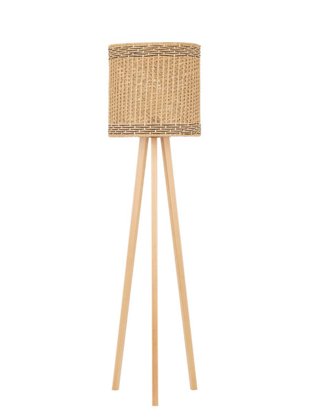 Nova Luce Stehleuchte Plette E27 Natur Schwarz Holz Rattan 165cm 9586528
