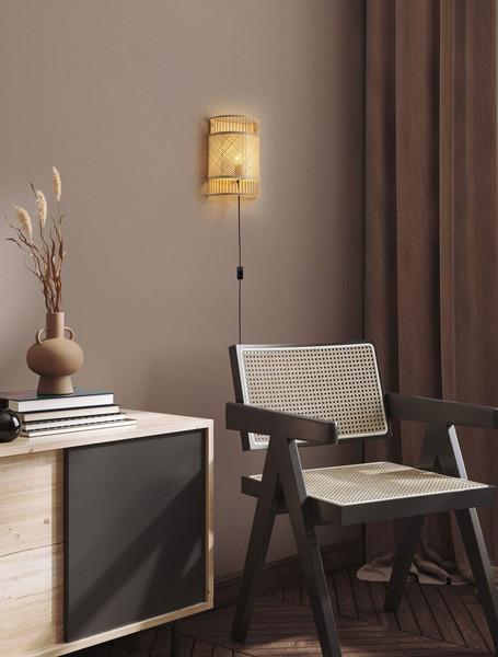 Nova Luce Wandleuchte Pale E27 Natur Bambus 40x28,5cm 9586534