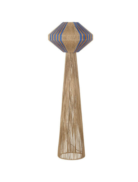 Nova Luce Stehleuchte Abby E27 Natur Blau Gelb Seil 152cm 9586616