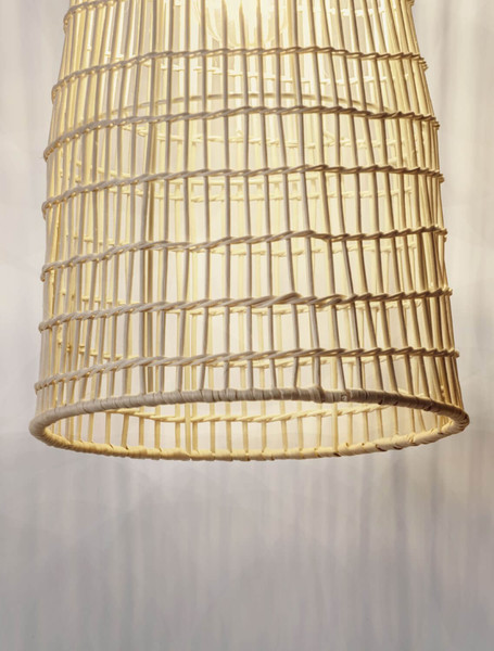 Nova Luce Pendelleuchte Niro E27 Natur Weiß Rattan Ø24cm 9586619