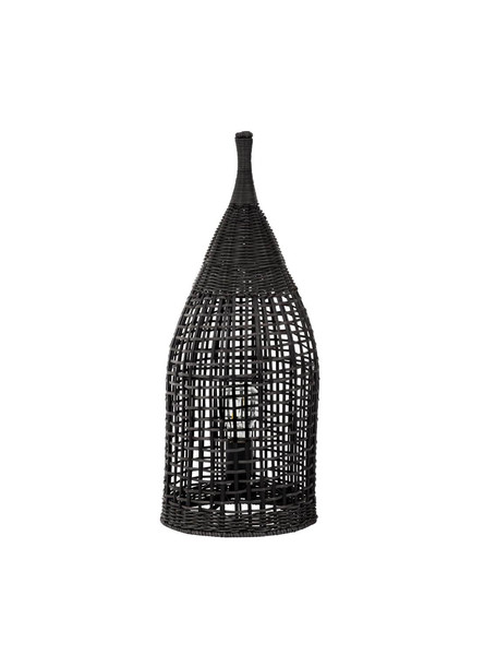 Nova Luce Stehleuchte Naos E27 Schwarz Metall Rattan 55cm 9586630