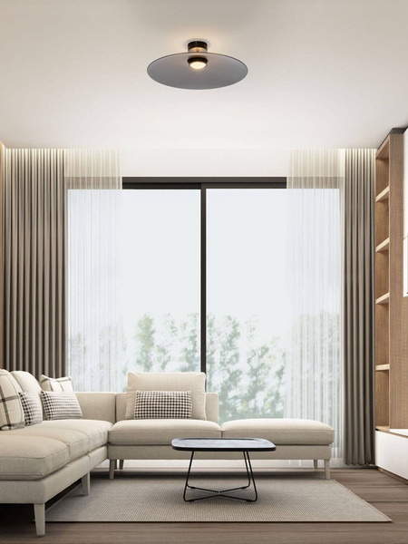Nova Luce LED Deckenleuchte Polifemo 17W warmweiss 3000K Rauchgrau Schwarz Glas Metall Ø60cm 9620142