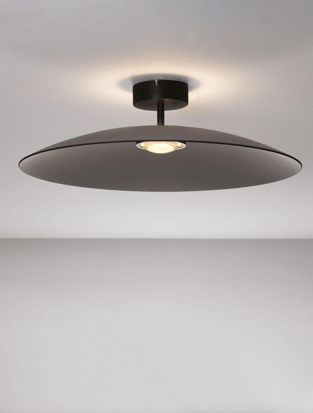 Nova Luce LED Deckenleuchte Polifemo 17W warmweiss 3000K Rauchgrau Schwarz Glas Metall Ø60cm 9620142