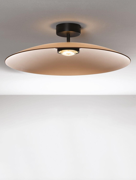 Nova Luce LED Deckenleuchte Polifemo 17W warmweiss 3000K Mokka Schwarz Glas Metall Ø60cm 9620143