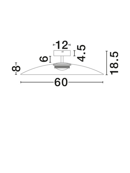 Nova Luce LED Deckenleuchte Polifemo 17W warmweiss 3000K Mokka Schwarz Glas Metall Ø60cm 9620143