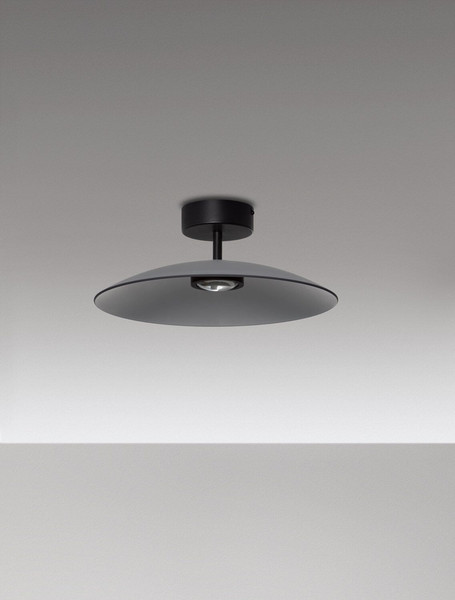 Nova Luce LED Deckenleuchte Polifemo 12W warmweiss 3000K Schwarz Rauchgrau Glas Metall Ø40cm 9620146