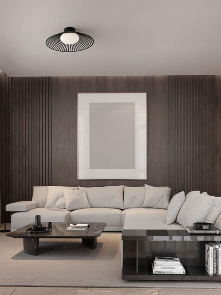 Nova Luce LED Deckenleuchte Brume 13W warmweiss 3000K Schwarz Opal Glas Metall Ø50cm 9620150