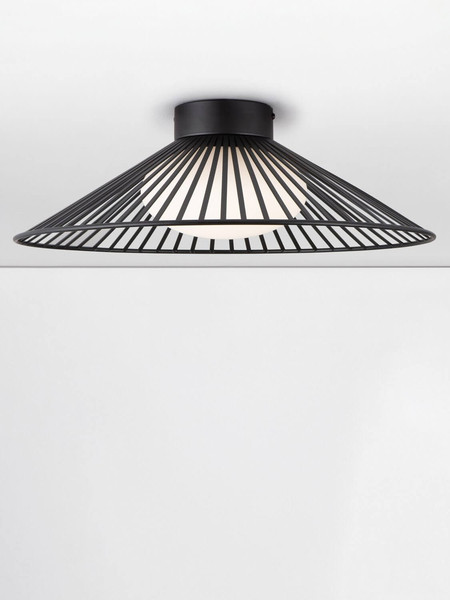 Nova Luce LED Deckenleuchte Brume 13W warmweiss 3000K Schwarz Opal Glas Metall Ø50cm 9620150