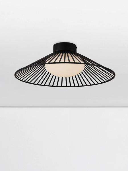 Nova Luce LED Deckenleuchte Brume 13W warmweiss 3000K Schwarz Opal Glas Metall Ø50cm 9620150