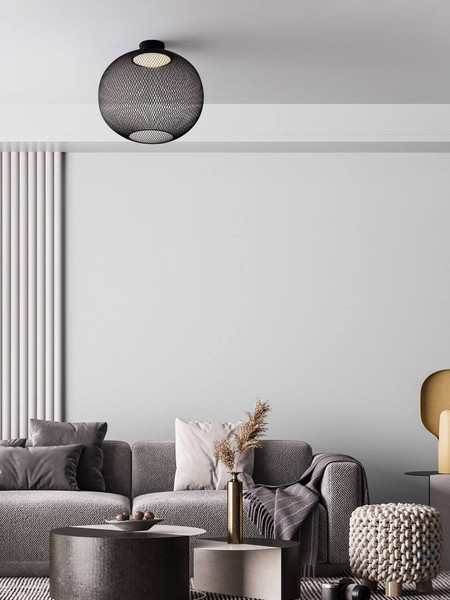 Nova Luce LED Deckenleuchte Kinetic 24W warmweiss 3000K Schwarz Metall Ø50cm 9620154